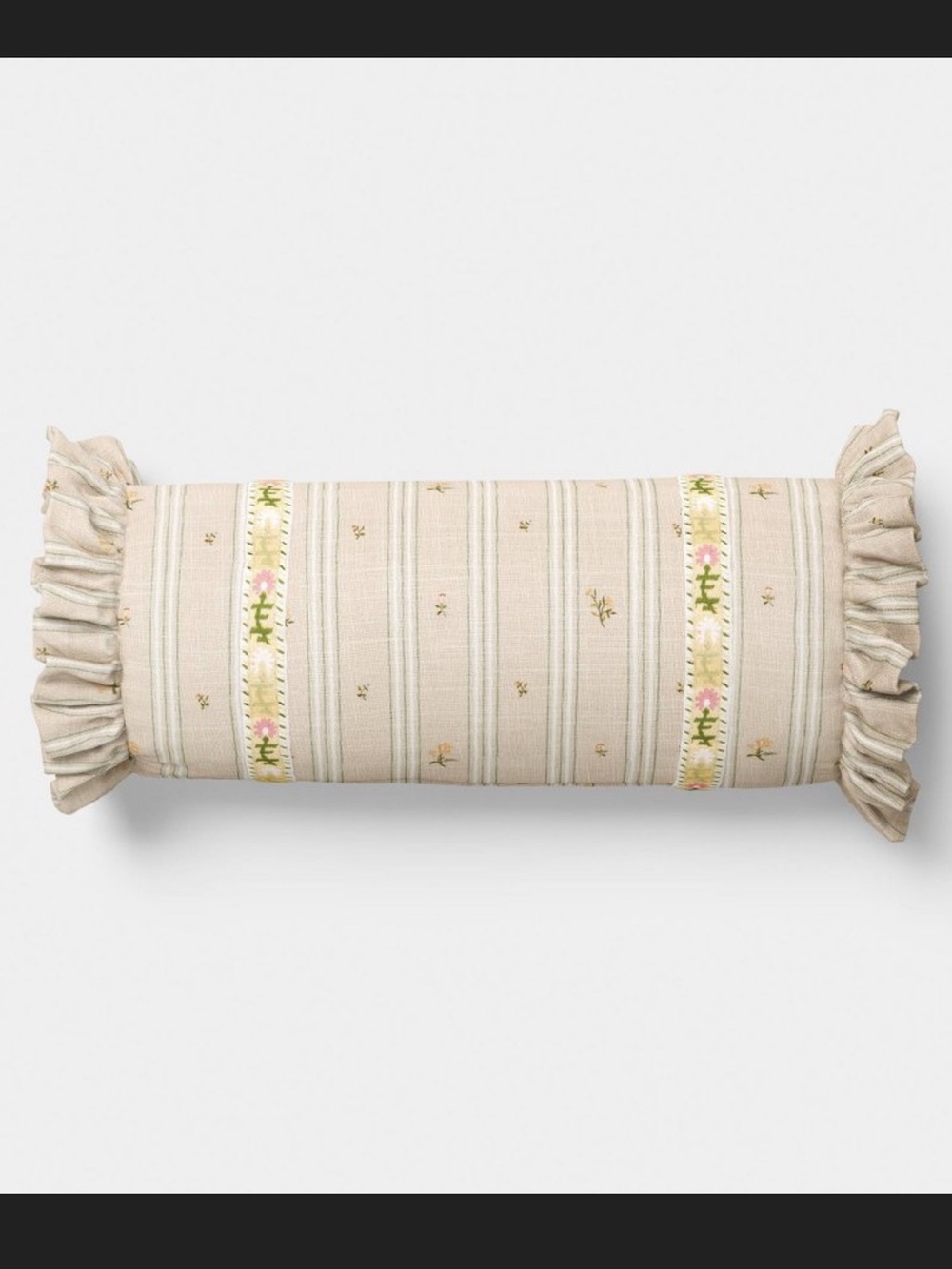 Floral Bolster Jacquard Throw Pillow Pink/ Cream - Threshold™ Studio McGee